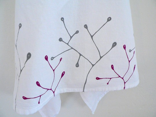 botanical tea towel printed from perfectly exposed silk screens